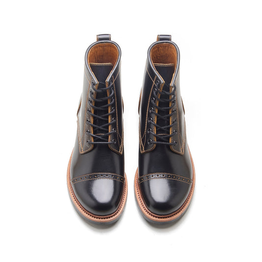 Edward – Cap-Toe Boot – Black Teacore