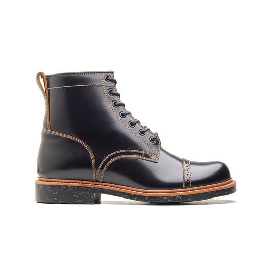 Edward – Cap-Toe Boot – Black Teacore