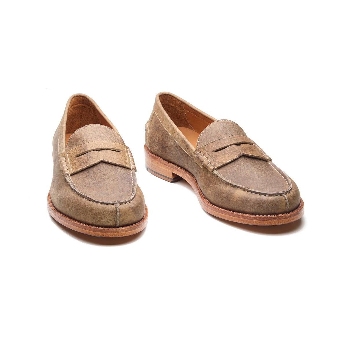 Niagara – Norwegian Split-Toe Loafer – Beige Kudu Waxy