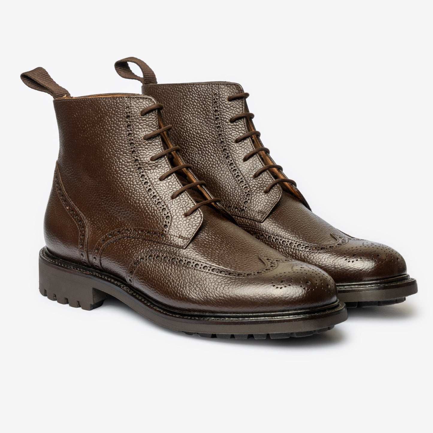 Wingtip Boot - Brown Pebble Grain - Saga Last - MTO