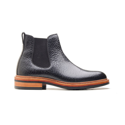 Tomahawk – Chelsea Boot – Black Shrunken Bison