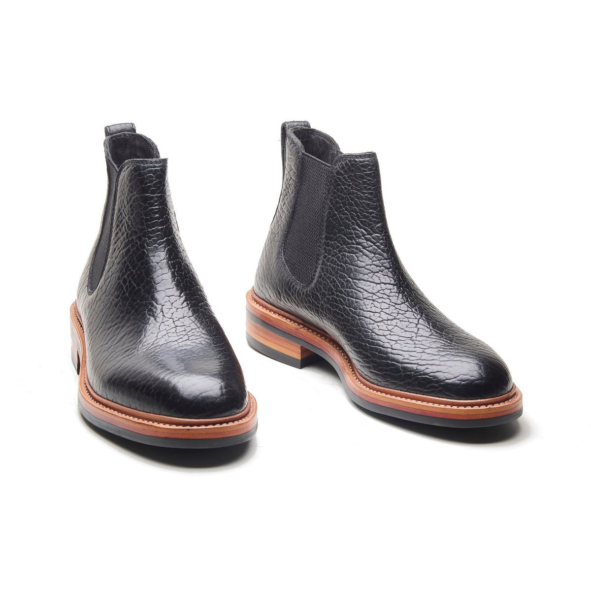 Tomahawk – Chelsea Boot – Black Shrunken Bison