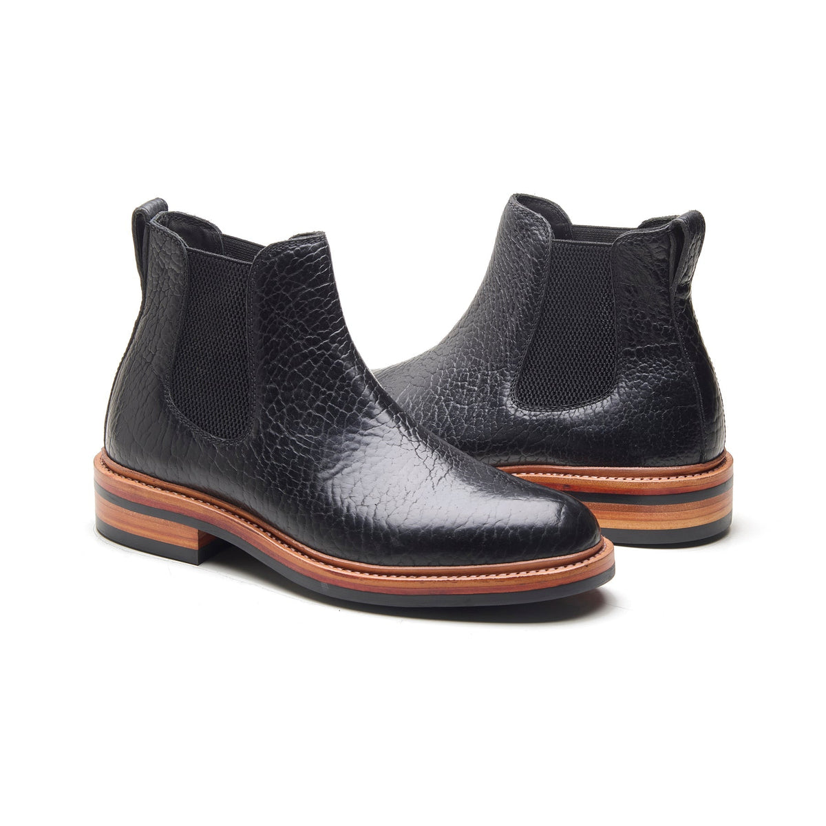 Tomahawk – Chelsea Boot – Black Shrunken Bison