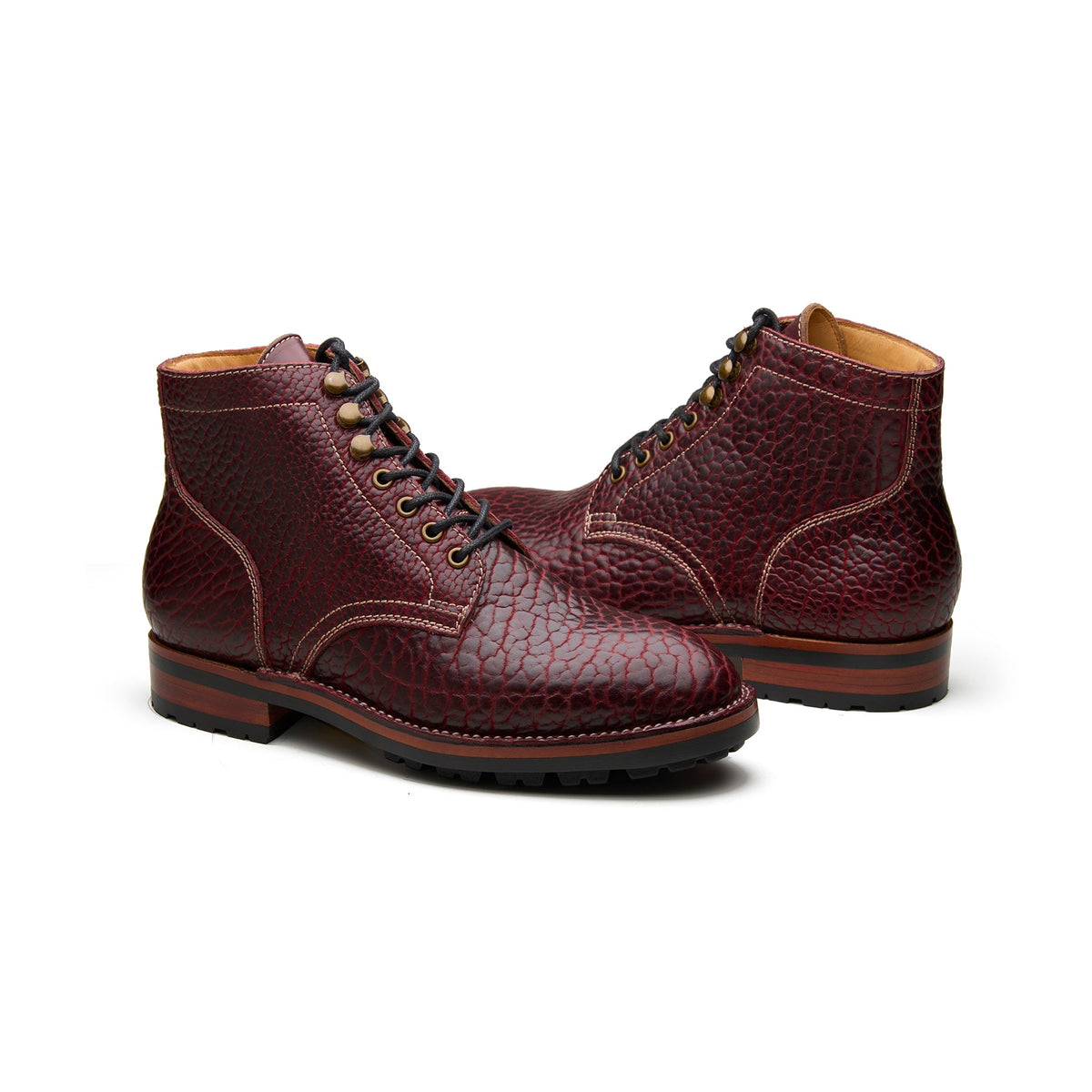 Rudiger X – Service Boot – Black Cherry Shrunken Bison