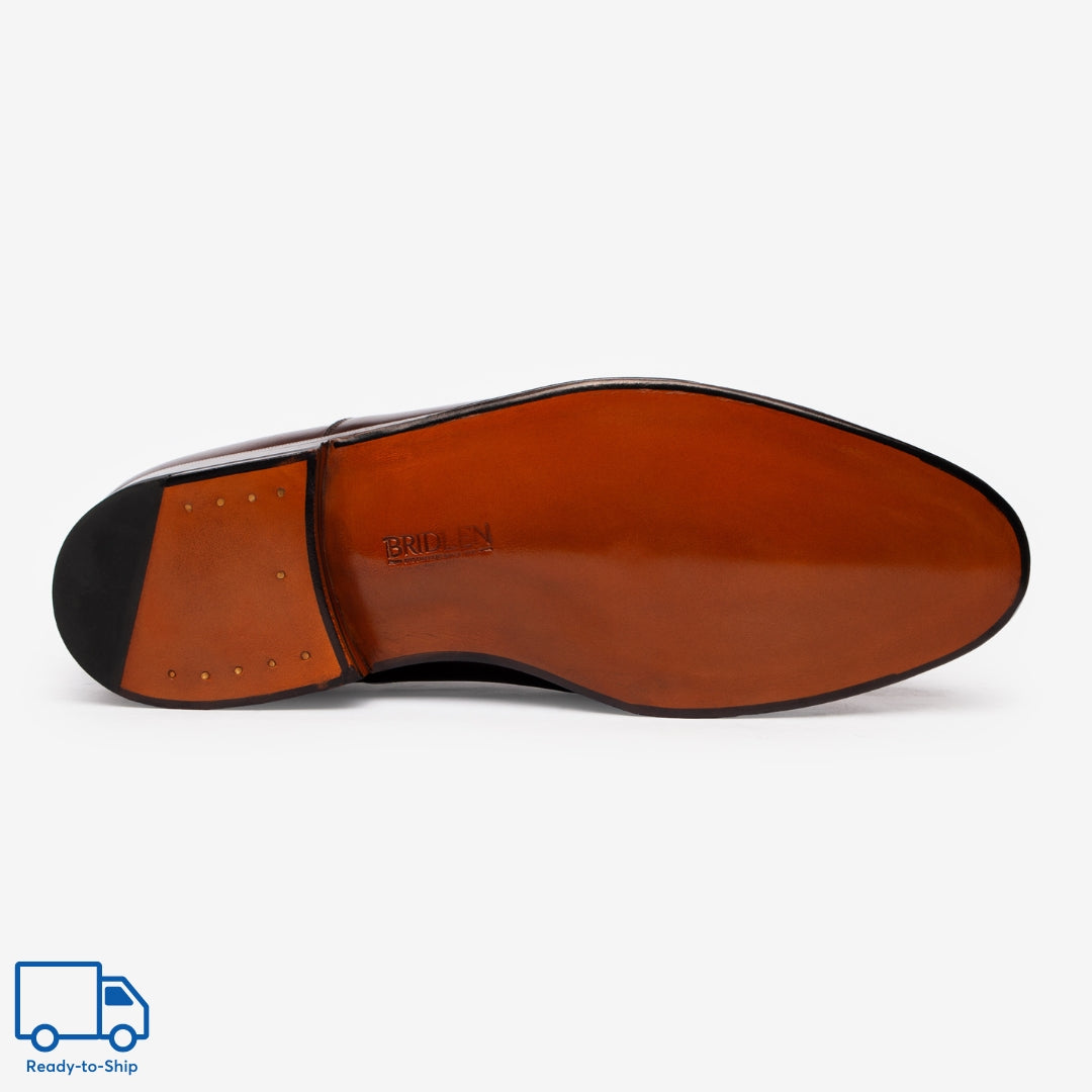 Oxford de punta recta - Chocolate amargo - Cierre de cremallera - Listo para usar