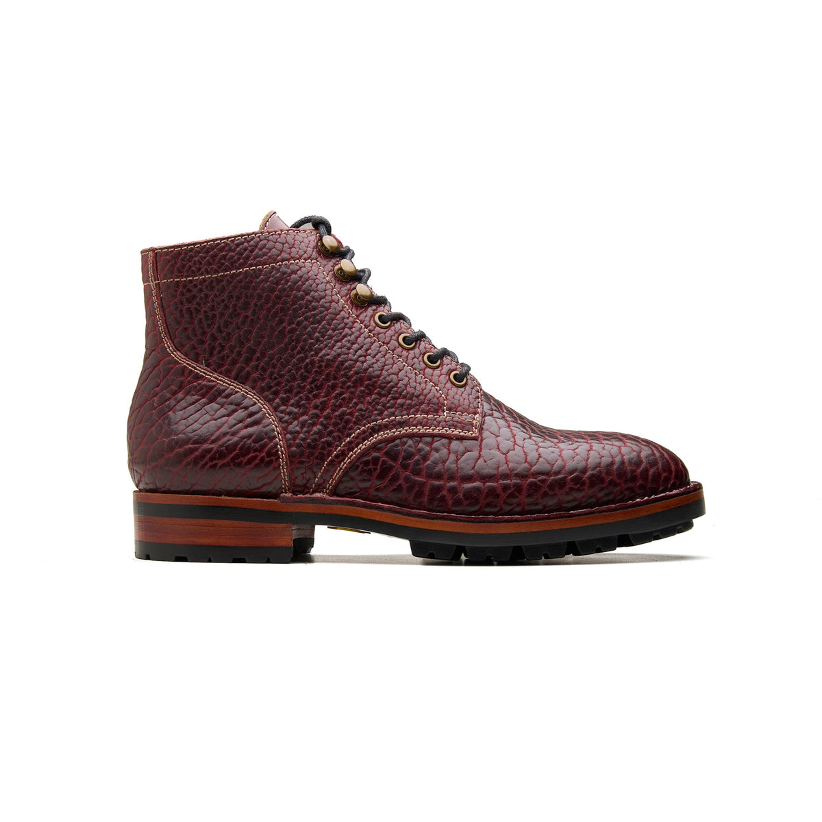 Rudiger X – Service Boot – Black Cherry Shrunken Bison