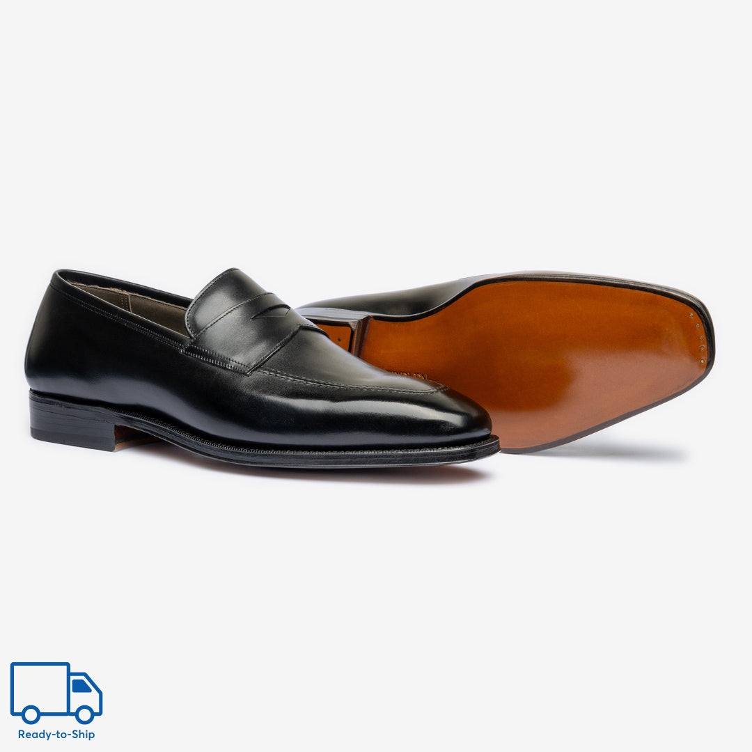 Mocasín Penny Loafer - Negro - Horma de ciervo - Listo para usar