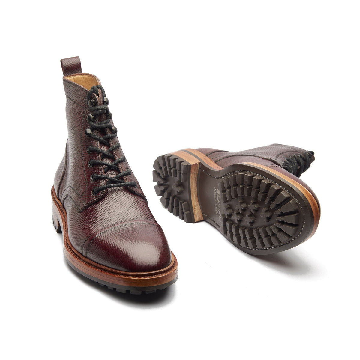 Dixon – Cap-Toe Derby Boot – Burgundy Horween Hatch Grain