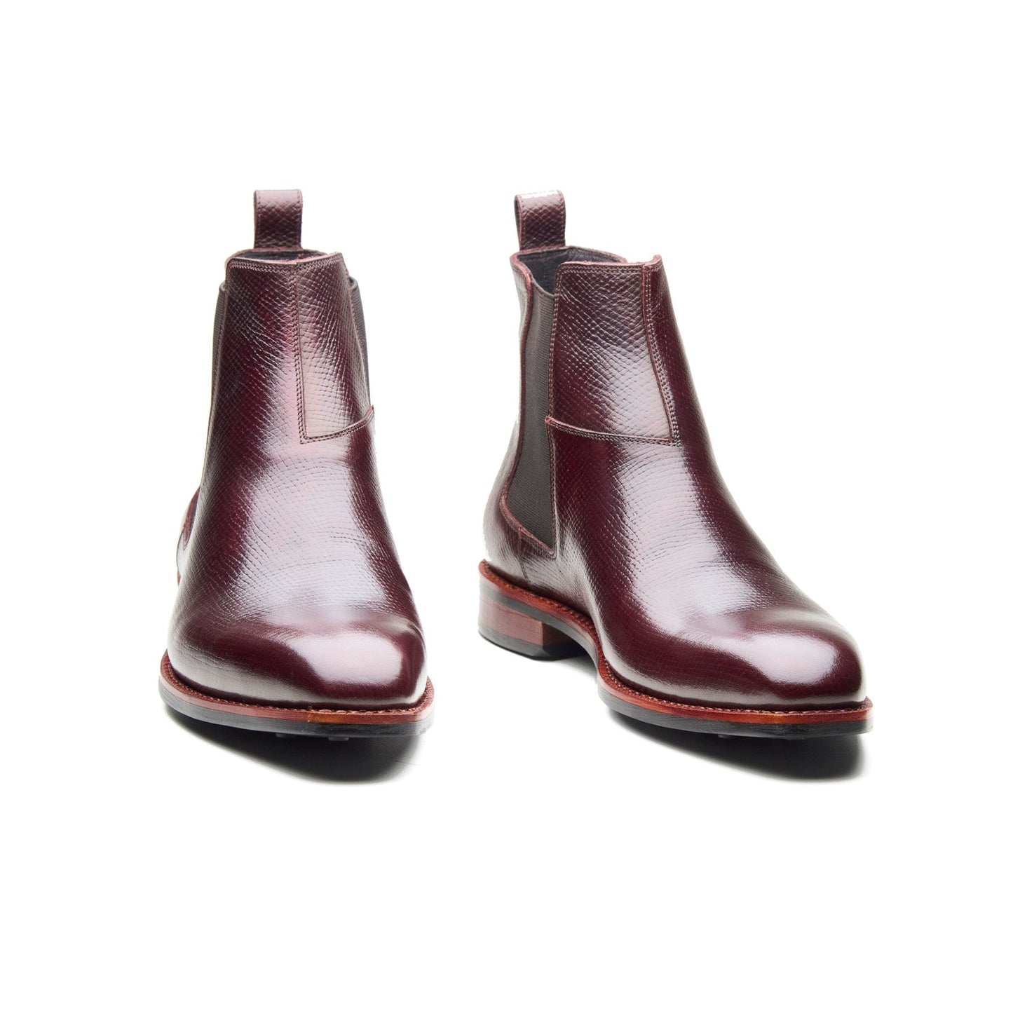 Destrier - Bota Chelsea - Borgoña Grano Hatch