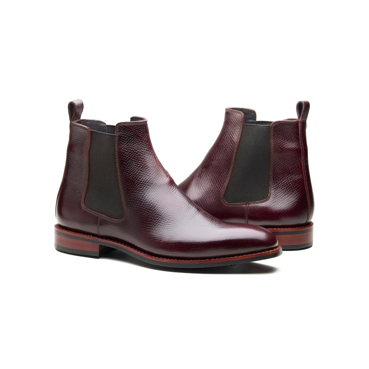 Destrier - Bota Chelsea - Borgoña Grano Hatch