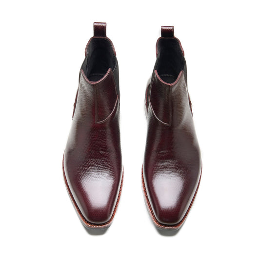 Destrier - Chelsea Boot - Burgundy Hatch Grain