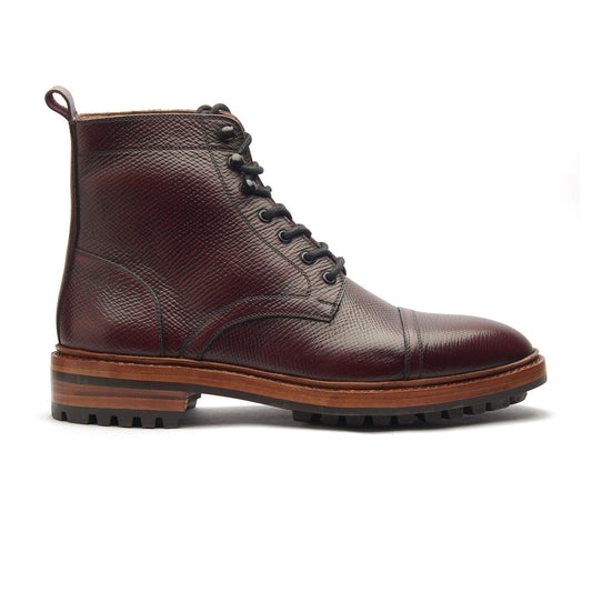 Dixon – Cap-Toe Derby Boot – Burgundy Horween Hatch Grain