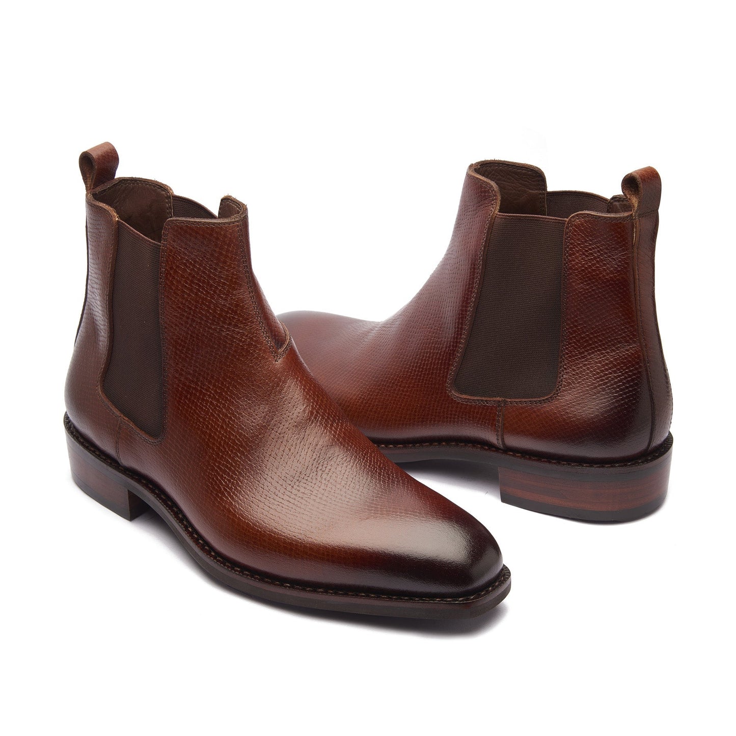 Destrier - Bota Chelsea - Cognac Hatch Grain