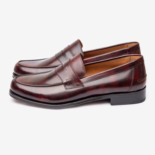 Moccasin Loafer  - Burgundy Museum Calf - Armin Last - MTO