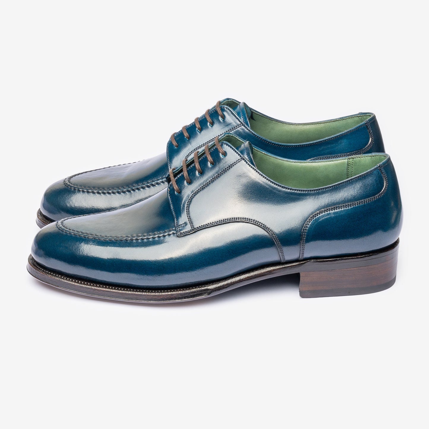 Derby à bout ouvert - Cordovan bleu coquillage - Forme Rui - Fondateurs 25