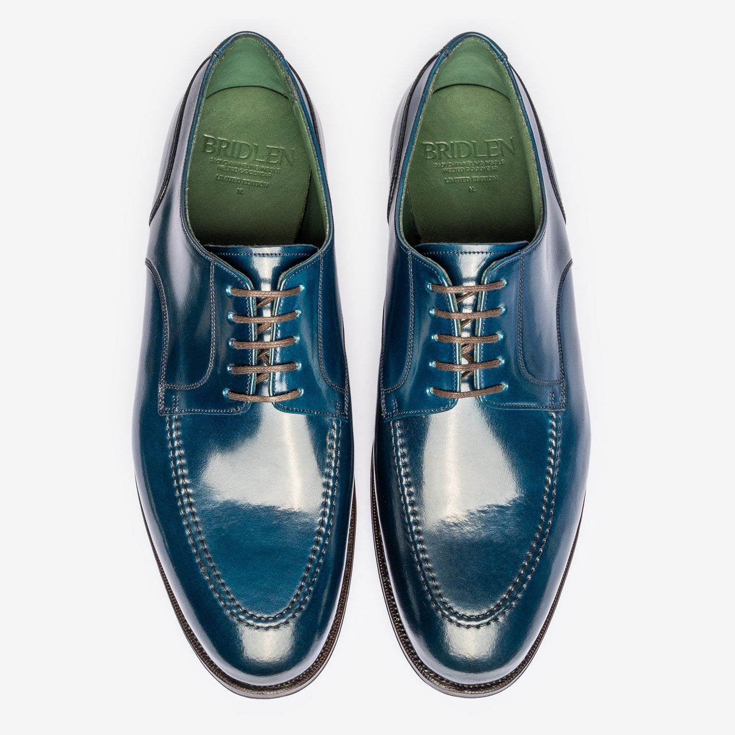 Derby à bout ouvert - Cordovan bleu coquillage - Forme Rui - Fondateurs 25