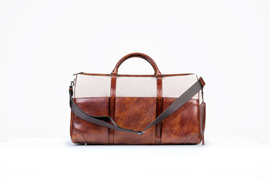 Twinkima.G - Premium Leather & Canvas Travel Duffle Bag