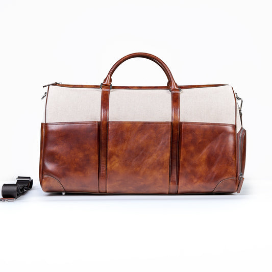 Twinkima.G - Premium Leather & Canvas Travel Duffle Bag