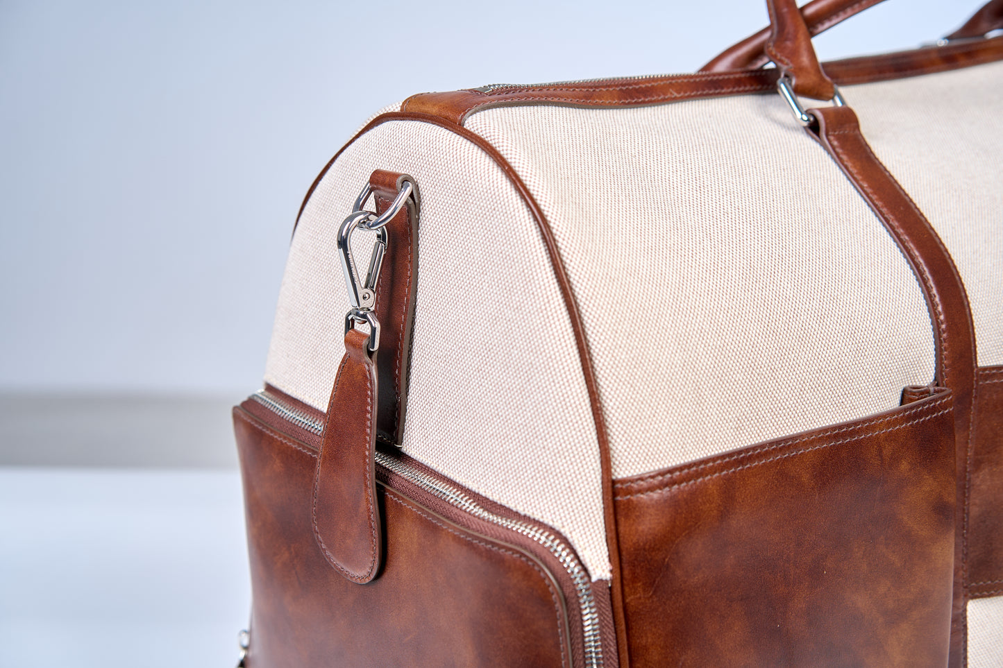 Twinkima.G - Premium Leather & Canvas Travel Duffle Bag