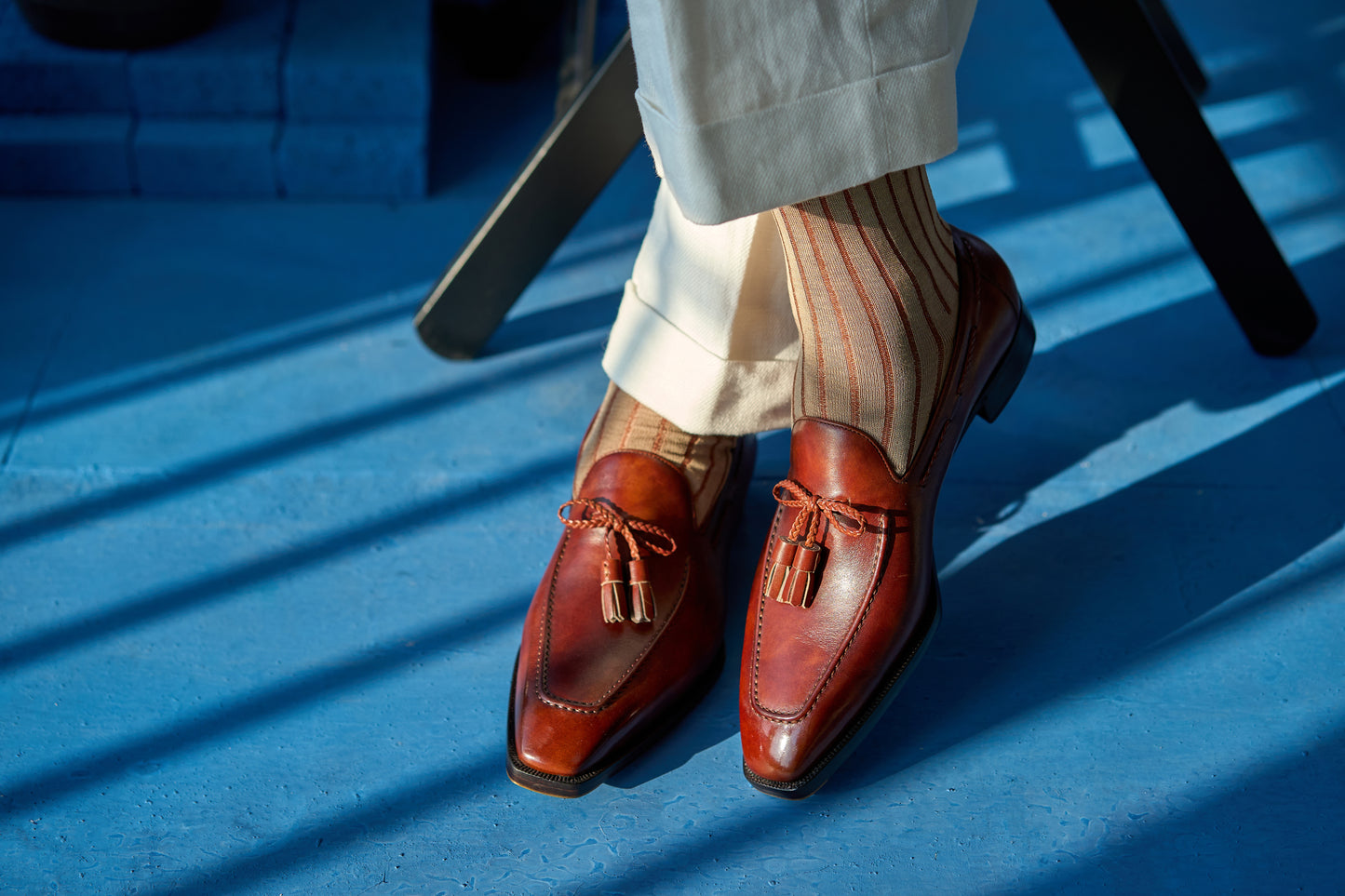 Twinkima.G - Egyptian Cotton Socks - Beige Striped (OTC)