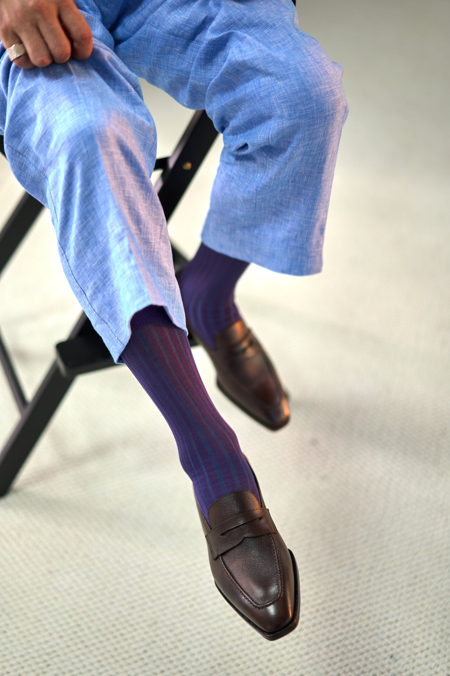 Twinkima.G - Egyptian Cotton Socks - Purple Striped (OTC)