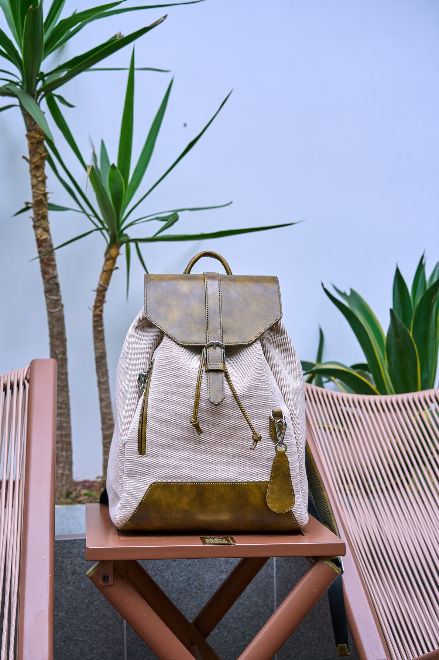 Twinkima.G - Premium Leather & Canvas Backpack