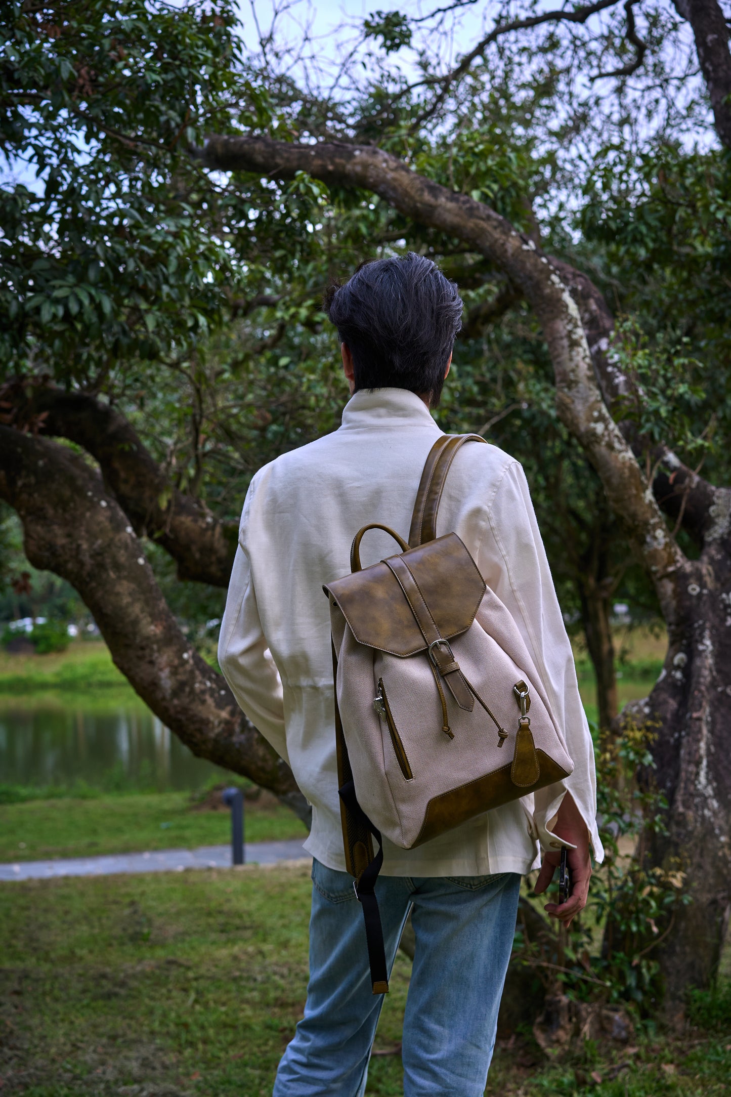 Twinkima.G - Premium Leather & Canvas Backpack