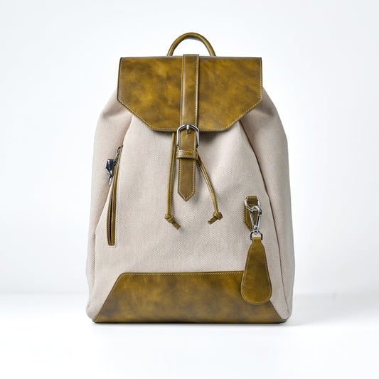 Twinkima.G - Premium Leather & Canvas Backpack