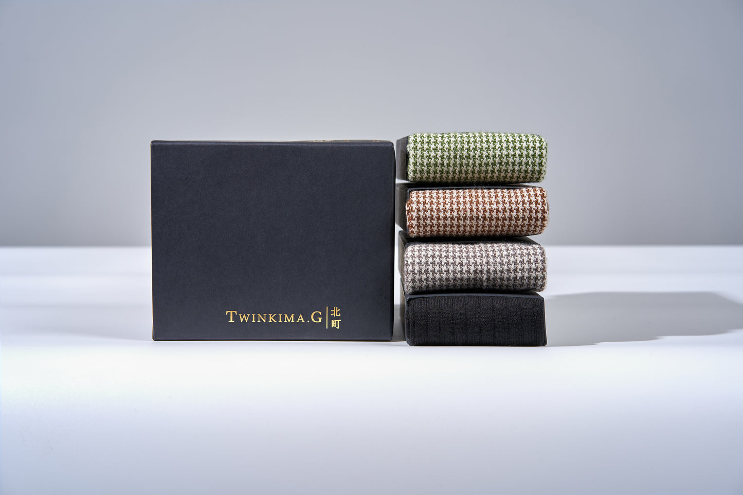 Twinkima.G - Cashmere Blend Socks - Brown/Pearl (Mid-Calf)