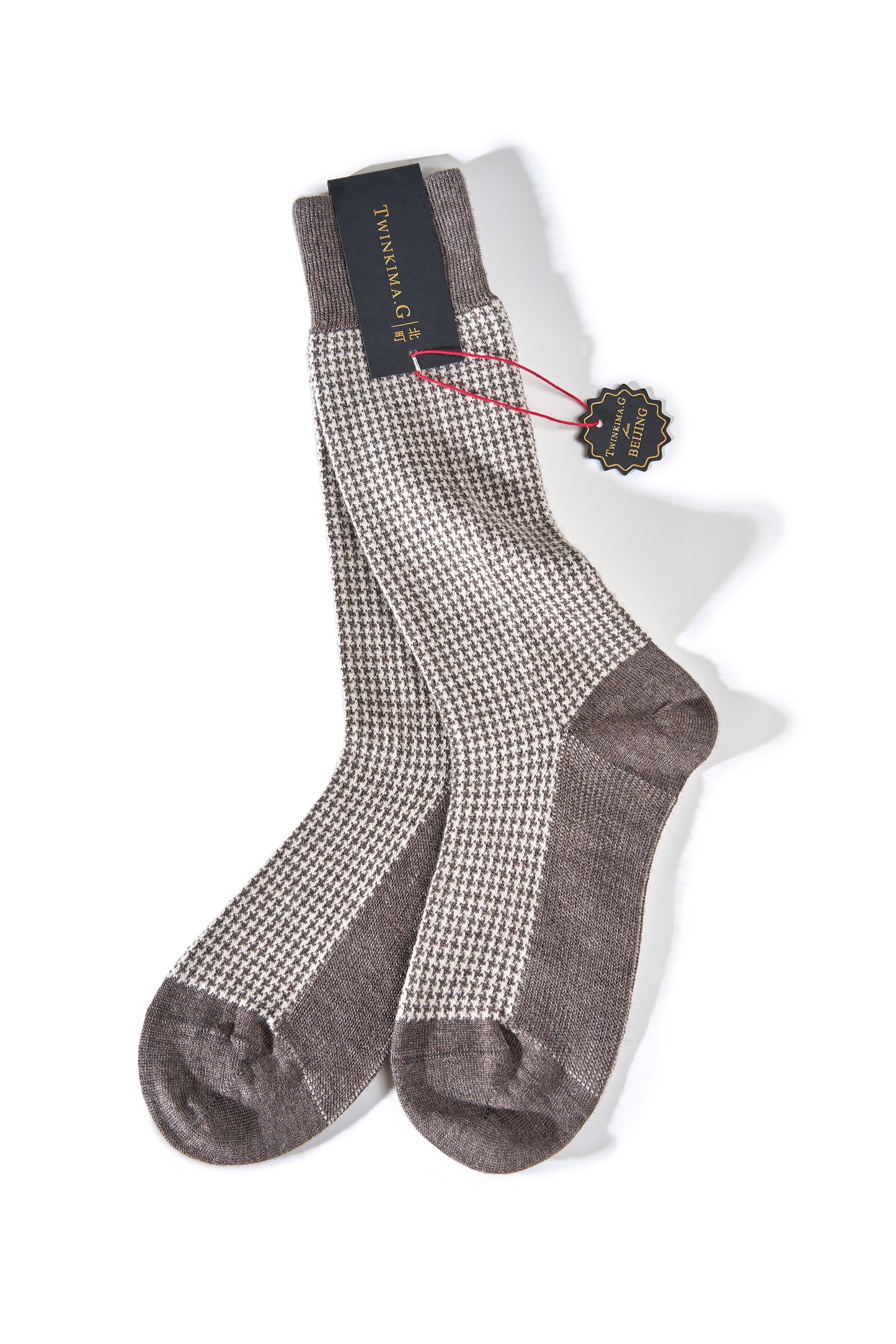 Twinkima.G - Cashmere Blend Socks - Grey/Pearl (Mid-Calf)