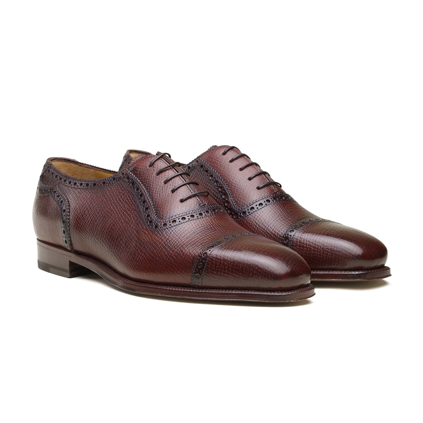 Enzo Bonafe - Style 3966 Adelaide Oxford - Sienna Hatchgrain
