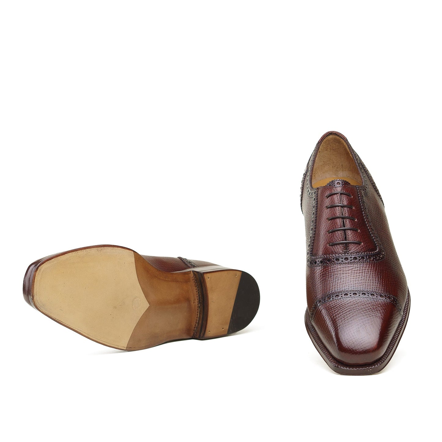 Enzo Bonafe - Style 3966 Adelaide Oxford - Sienna Hatchgrain