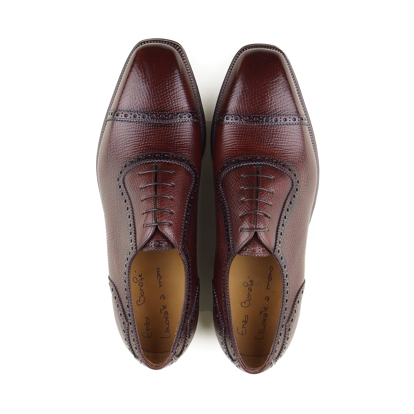 Enzo Bonafe - Style 3966 Adelaide Oxford - Sienna Hatchgrain