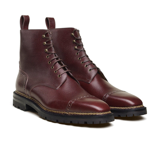 Enzo Bonafe - Style 4076 Urban Commando Derby Boot - 8230 Mahogany Scotchgrain