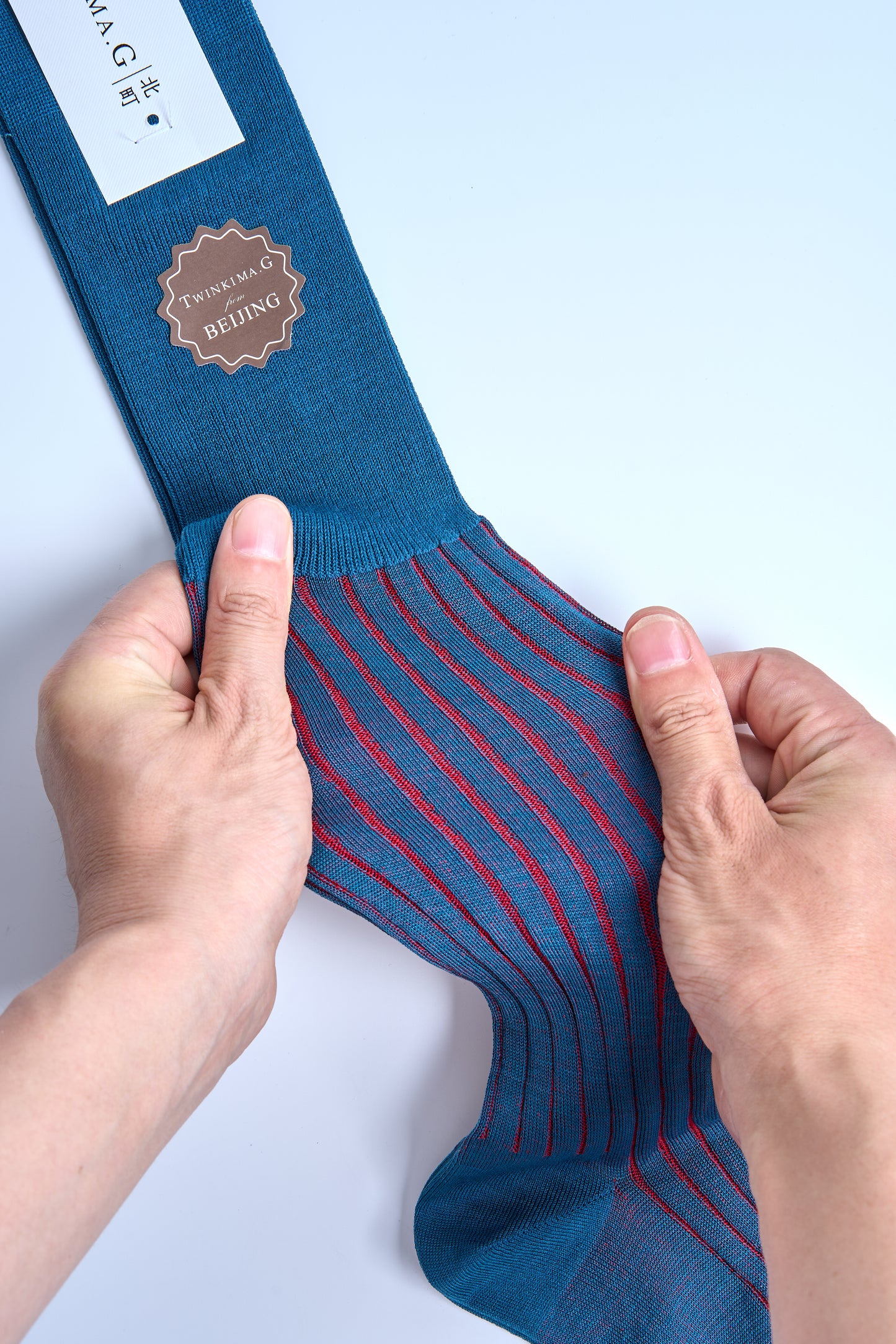 Twinkima.G - Egyptian Cotton Socks - Cobalt Blue Striped (OTC)