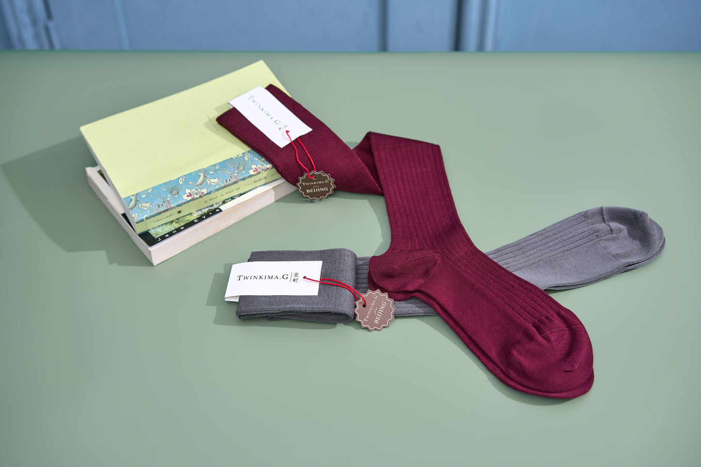Twinkima.G - Egyptian Cotton Socks - Solid Burgundy (OTC)