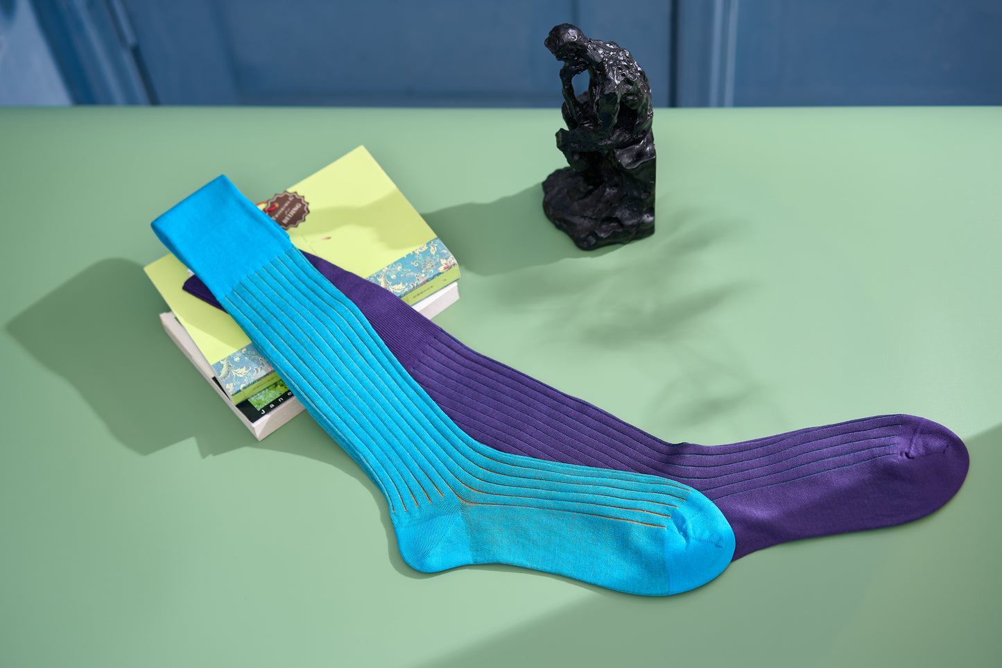 Twinkima.G - Egyptian Cotton Socks - Turquoise Striped (OTC)