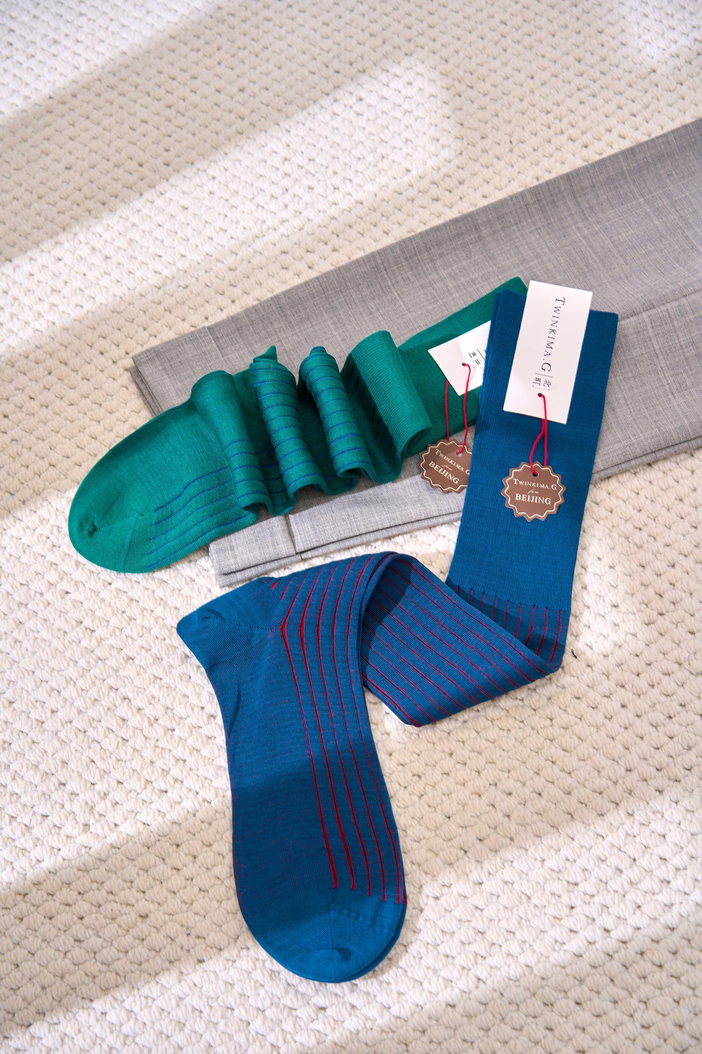 Twinkima.G - Egyptian Cotton Socks - Cobalt Blue Striped (OTC)