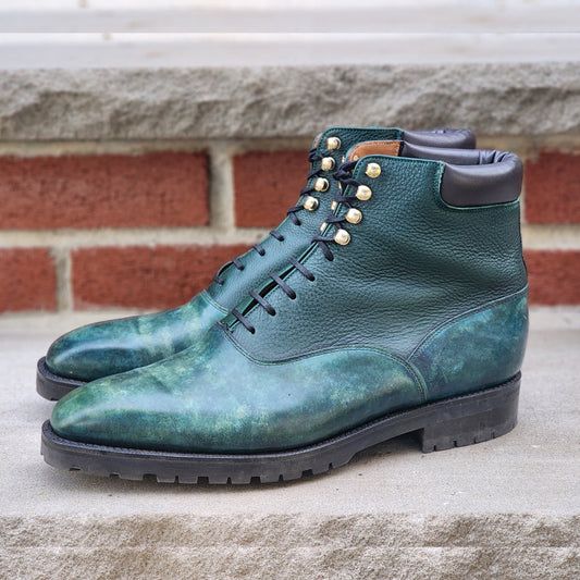 J.FitzPatrick - Oxford Boots - Green Marble Patina/Green Grain - US 7.5