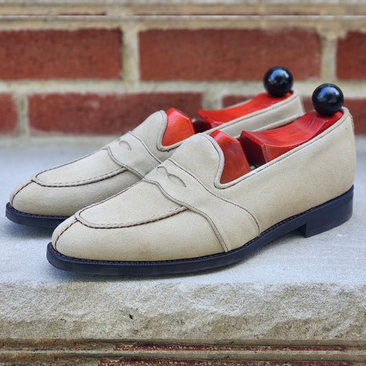 J.FitzPatrick - Suede Full Strap Loafers - Sand - US 8