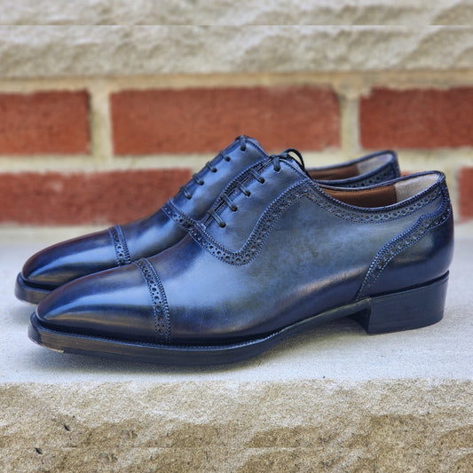 Antonio Meccariello - Adelaide Oxfords - Navy Speckled Patina