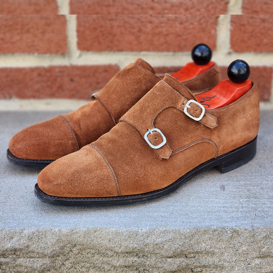 J.FitzPatrick - Suede Double Monk Strap - Light Brown - US 7.5