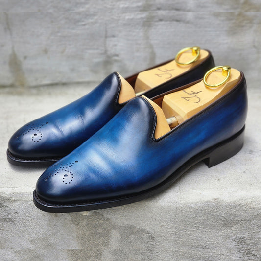 J.FitzPatrick - Wholecut Loafers - Blue Patina - US 8