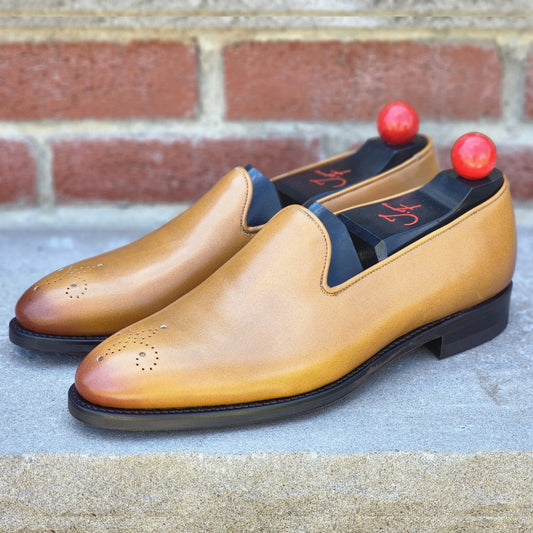 J.FitzPatrick - Wholecut Loafers - Light Tan Calf - US 8