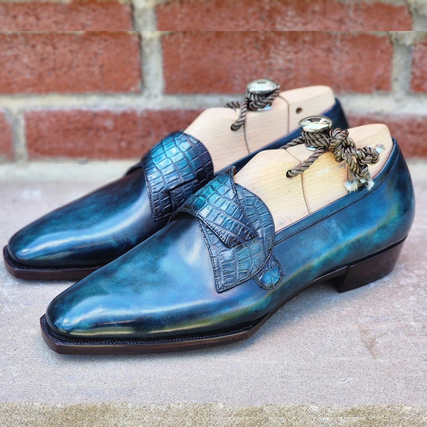 Graziat - Butterfly Loafers - Dark Teal Patina - US 7.5