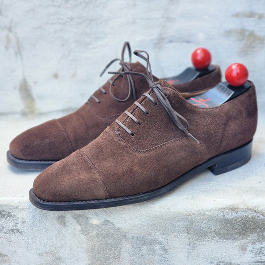 J.FitzPatrick - Suede Cap Toe Oxford - Dark Brown - US 7.5