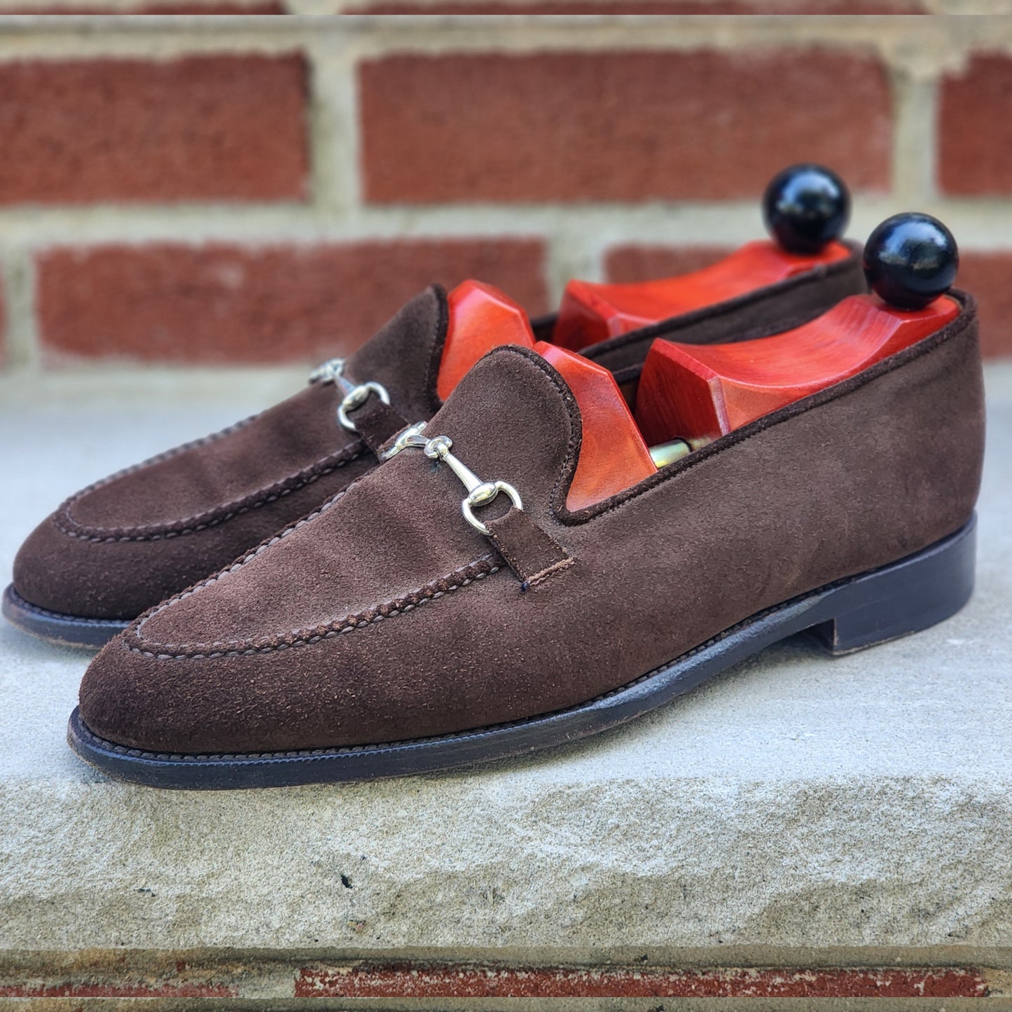 J.FitzPatrick - Mocasines de ante con detalle - Marrón oscuro