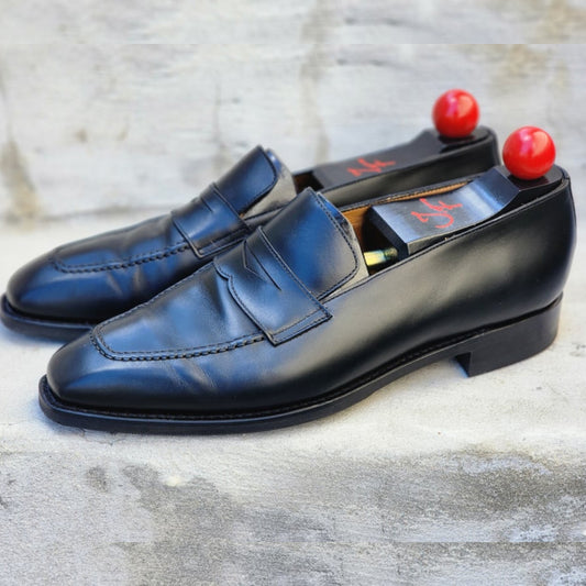 J.FitzPatrick Penny Loafers - Black Calf - US 8