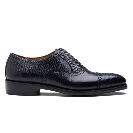Bemer-X - Quarter Brogue Oxford - Horween Hatch Grain Black
