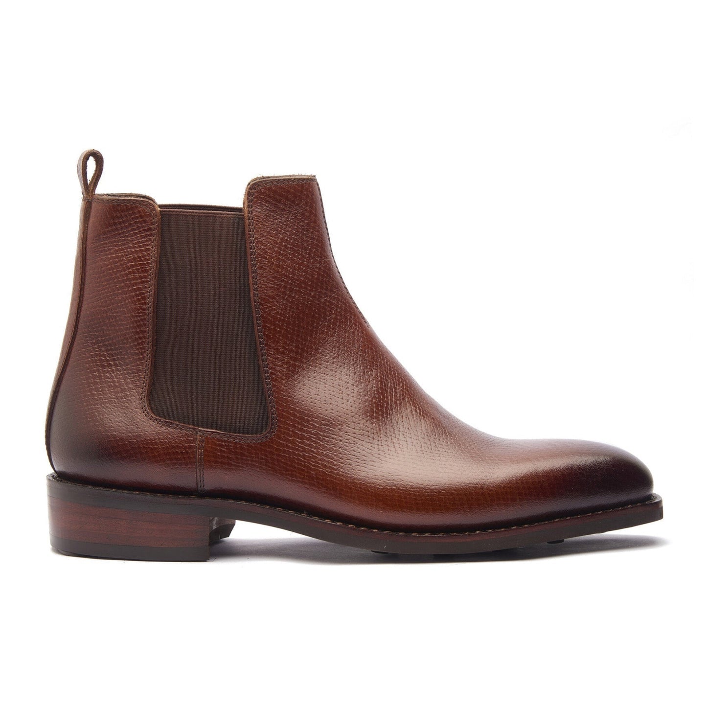 Destrier - Bota Chelsea - Cognac Hatch Grain